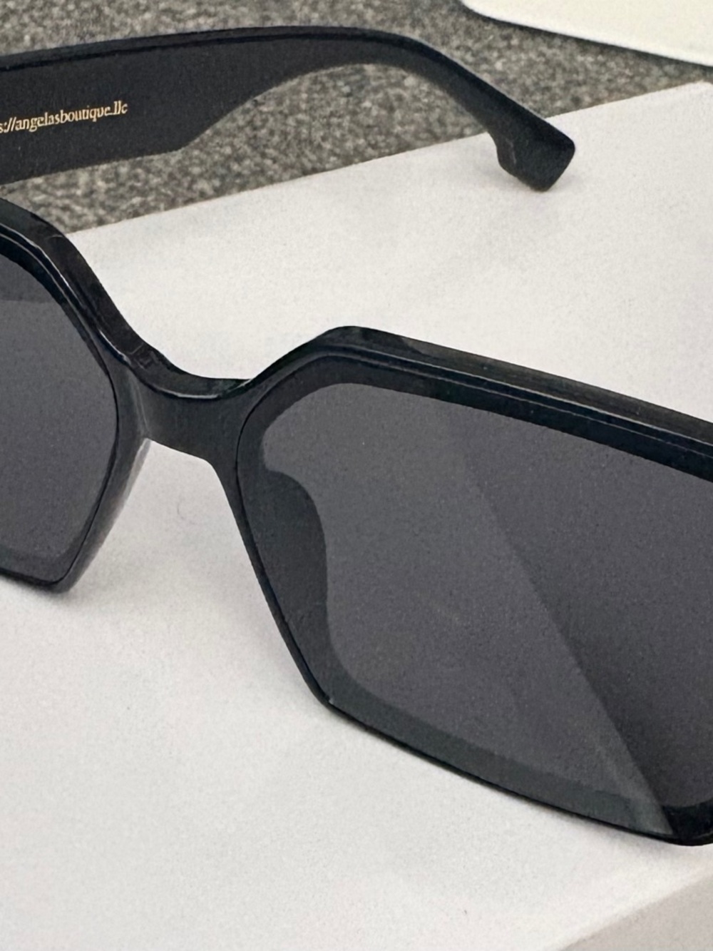 Black and Gold Oversized Square Sunglasses - Picture 6 of 7